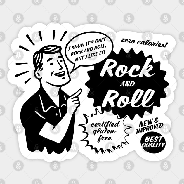 Rock and Roll - dark on light Sticker by GeePublic